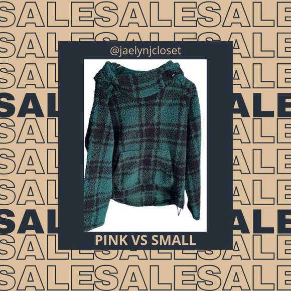 PINK Victoria's Secret Tops - PINK by Victoria Secret Plaid Sherpa Hoodie